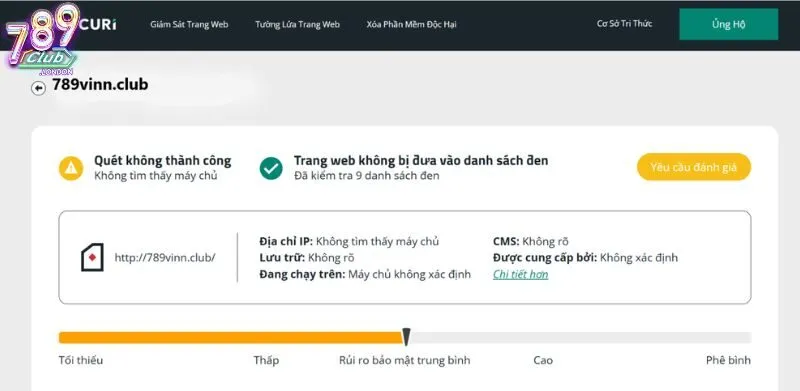Kết quả kiểm tra đối với tên miền giả mạo